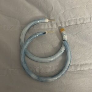 Cult Gaia Blue and White Hoop Earrings